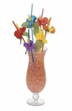 Fun Express - Hibiscus Flower Straws for Summer 12 Pieces