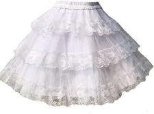 3-Layered Gothic Layered Ruffled Luxury Vintage Rockabilly Petticoat Crinolin...