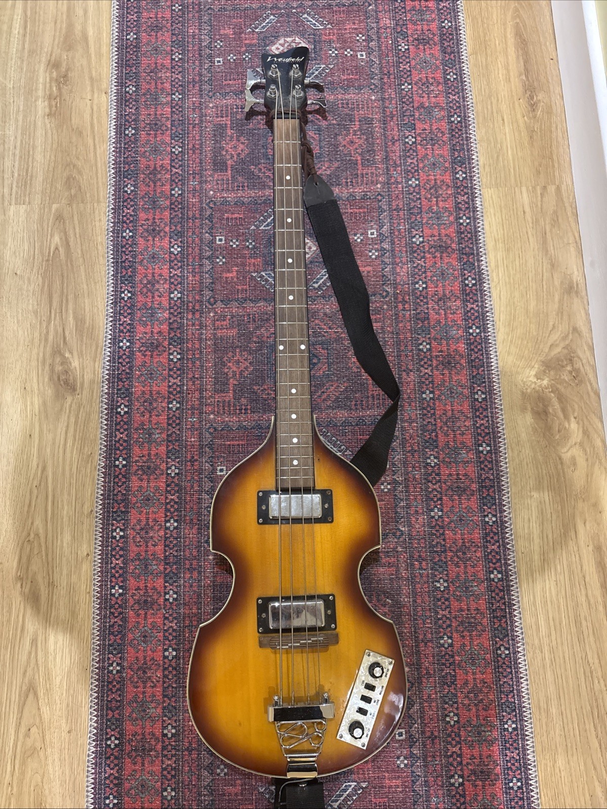Westfield Violin Style Bass Guitar Good Condition with Carry Case and Strap