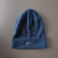 NIKE SWOOSH Logo Knit Beanie Hat, Unisex Youth Kids One Size Black School Winter