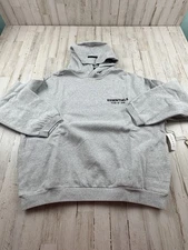 FW24 Fear Of God Essentials Hoodie Light Heather Gray - Size Large NWT Fast Ship