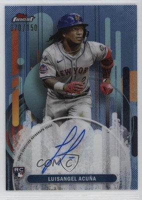 2025 Finest Sky Blue Refractor 70/150 Luisangel Acuna Acuña Rookie Auto RC j3z
