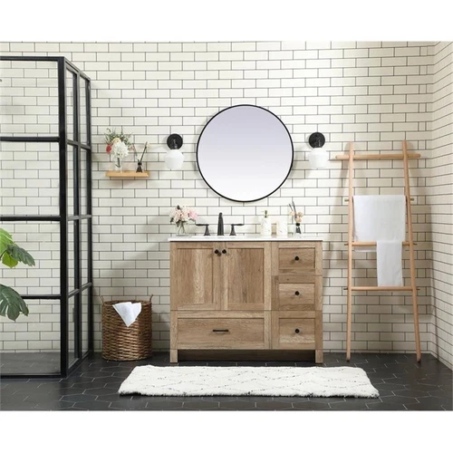 Elegant Decor Soma 42" Aluminum MDF Single Bathroom Vanity in Natural Oak - Picture 6 of 8