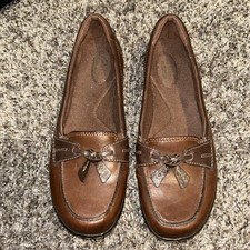 Womens CLARKS COLLECTION ASHLAND BUBBLE Loafers Sz 8 Shoes Brown Slip On