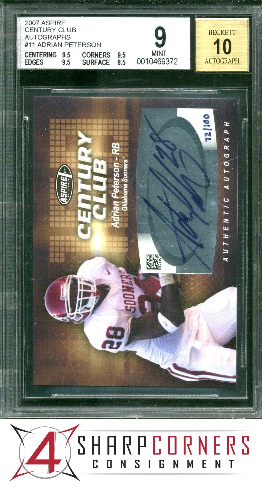 Adrian Peterson SA-GE Aspire #11 Autograph