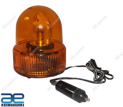 New Orange Flash Revolving Signal Warning Light Magnetic 12 Volt AEs