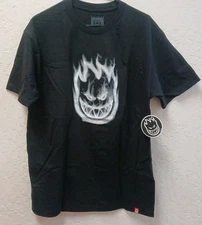 Spitfire Wheels Bighead Smoke Outline short sleeve tee black Large 