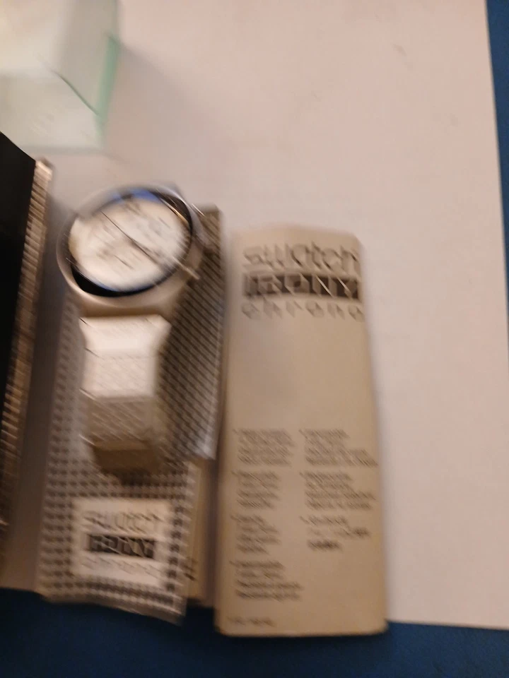 SWATCH IRONY CHRONO 1996 STRAIGHT EDGE YCS1006 nuovo ma non funzionante  - Immagine 3 di 4