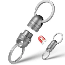 Titanium Quick Release Keychain, Retractable Key Chain Detachable Keychain Cl...