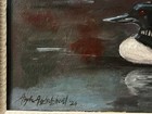 Loon On Lake Painting Original Moody Camp Nature Vintage Wildlife Bird Art — photo 4
