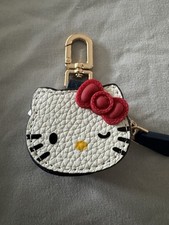 Winking Happy Hello Kitty Bag Charm AirTag Holder Change Purse Cute New Trendy