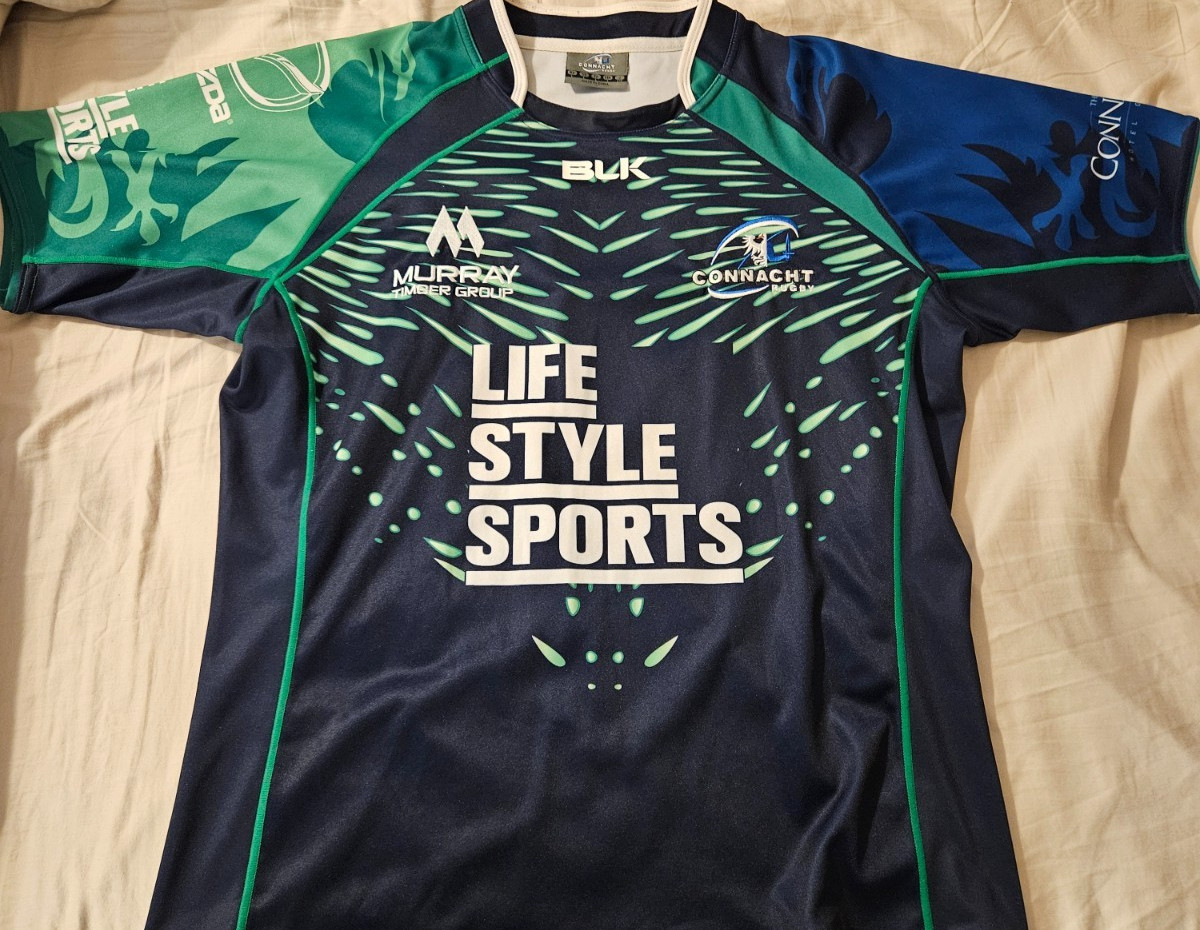 Blk Connacht Ireland (Urc) 2014 2015 Rugby Jersey Mens Large
