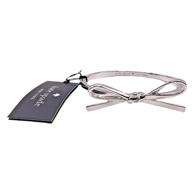Kate Spade Bracelet Skinny Mini Bow Bangle Silver Tone O0RU2912 XMAS Gift $79