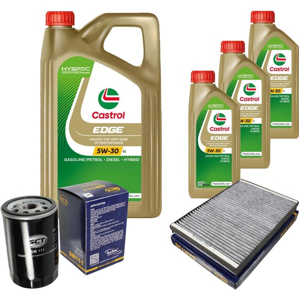SCT Inspektionspaket 8L Castrol 5W-30 FüR Audi A4 2.0 1.6 A6 Seat Exeo ST-image