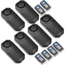Loud 113dB Wireless Bike Alarm Anti-Theft Vibration Remote Motorcycle Secure 6PK