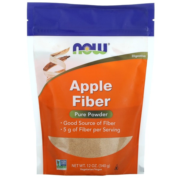 Now Foods, Apple Fiber, Apfelfasern, Reines Pulver, 340 G-image