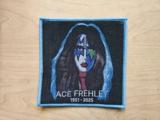 ACE FREHLEY  1951- 2025, SEW ON BLUE BORDER WOVEN PATCH