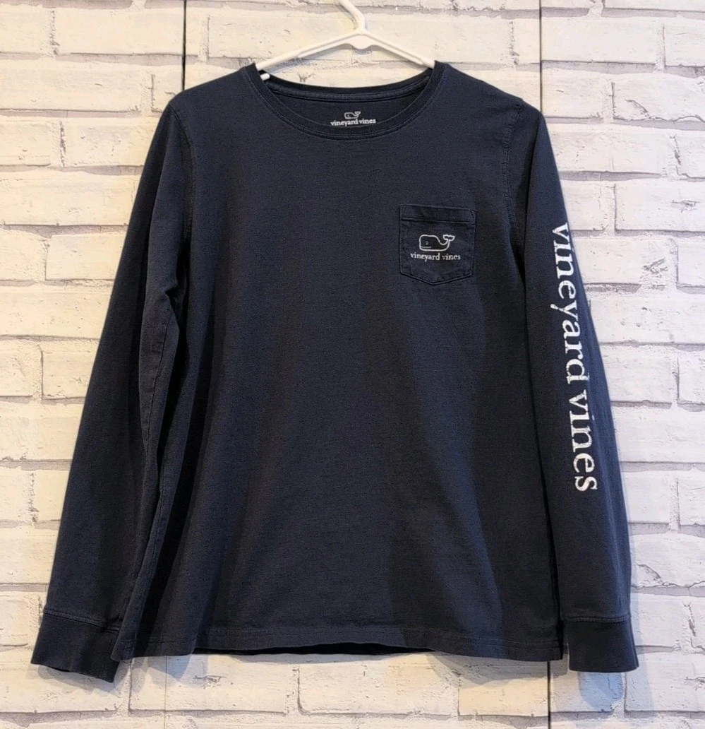 T-shirt Femme Vineyard Vines Bleu Manches Longues Avec Poche - Taille L - État Proche Neuf
