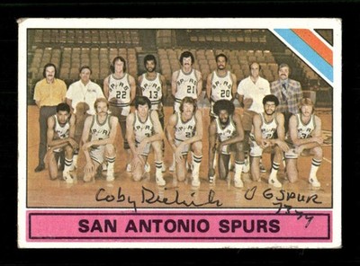1975-76 Topps ABA Spurs team  327 Coby Dietrick  signed auto w OG inscrip 2 BXCP
