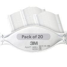 3M Aura Particulate Respirator 9205 N95, 1 Count Pack of 20 , White NIOSH