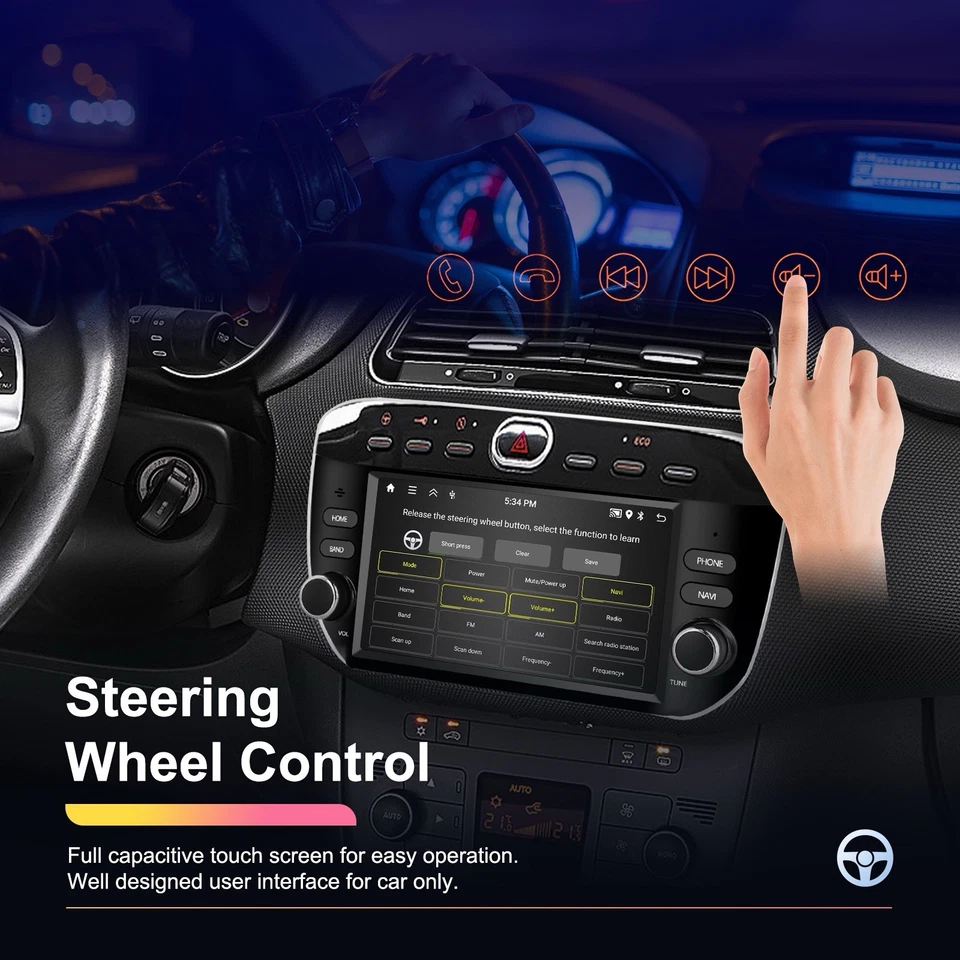 Autoradio CARPLAY Wireless Per Fiat Punto Evo Con Navigatore Nero 2010-2016 GPS - Immagine 4 di 4