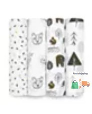 Baby Boys or Baby Girls Swaddle Blankets, Pack of 4