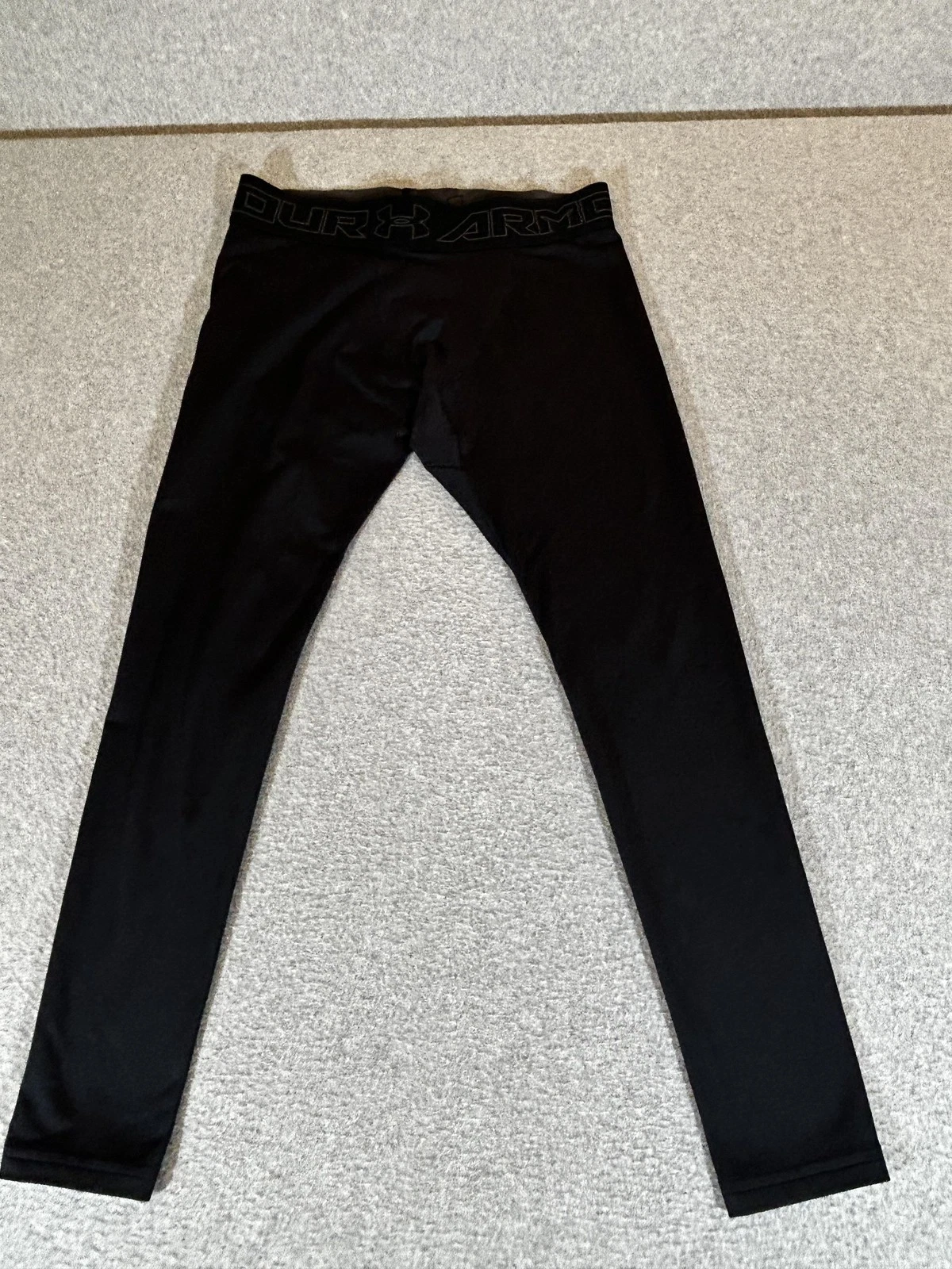 Under Armour Compression Pants Mens Large Black Base Layer Athletic Gym Running