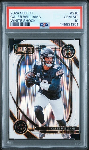 2024 Panini Select Caleb Williams #216 PSA 10 Rookie White Shock /199 Bears
