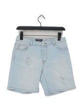 Forever New Women's Shorts UK 8 Blue Cotton with Elastane Mom