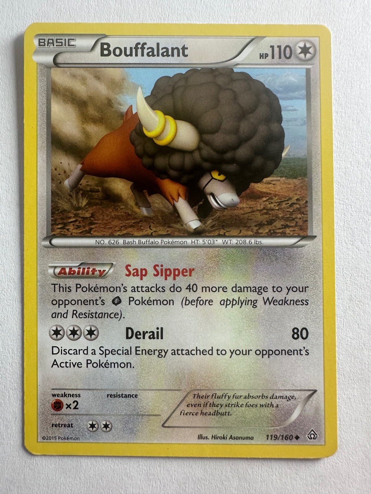Bouffalant 119/160 Uncommon Primal Clash Pokemon Lightly Played