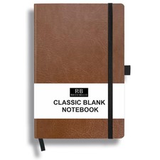RICCO BELLO Unlined Faux Leather Hardcover Journaling Notebook with Lined Wri...