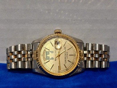 Tu Electric Watch 4,000,000 Safe Hours SPS Plainview TX Gold Silver Tone Date