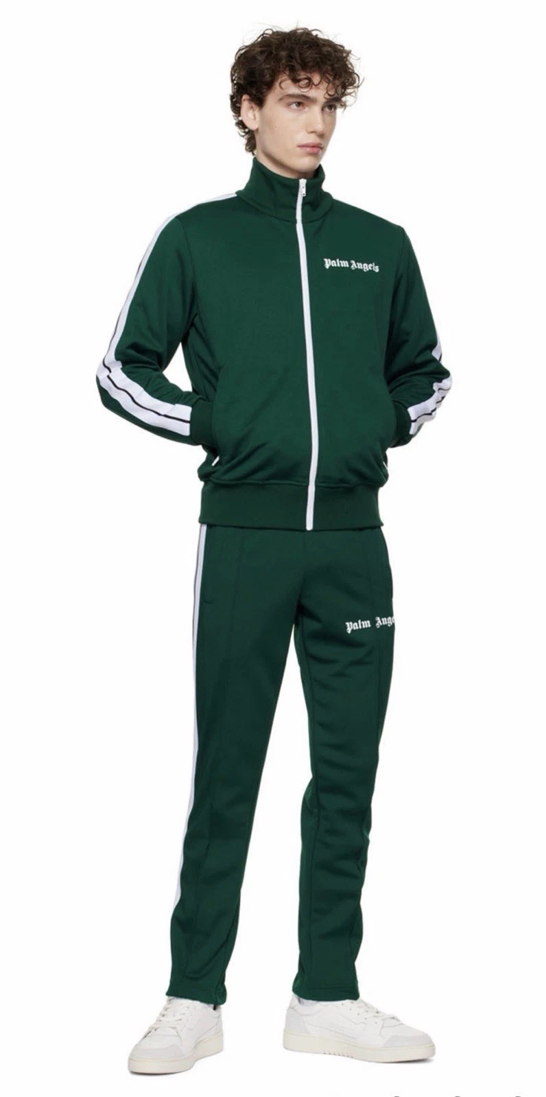 Palm Angels SS23 Classic Track Jacket 'Green White' XXL 100% Authentic Brand New image 4