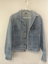 VTG 1970s Lee Riders Denim Jean Trucker Jacket Union USA Made 38R PATD 153438