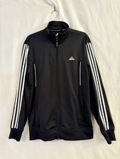 Adidas Women s ClimaLite Zip-up Track Suit Black White Stripe Size Medium