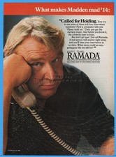 1986 Ramada Inn What Makes John Madden Mad Spider Web Photo Print Ad