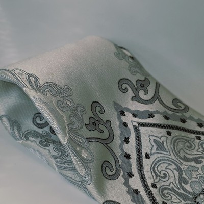 Steve Harvey Collection Silver Gray Black Paisley Silk Men's Designer Tie Woven
