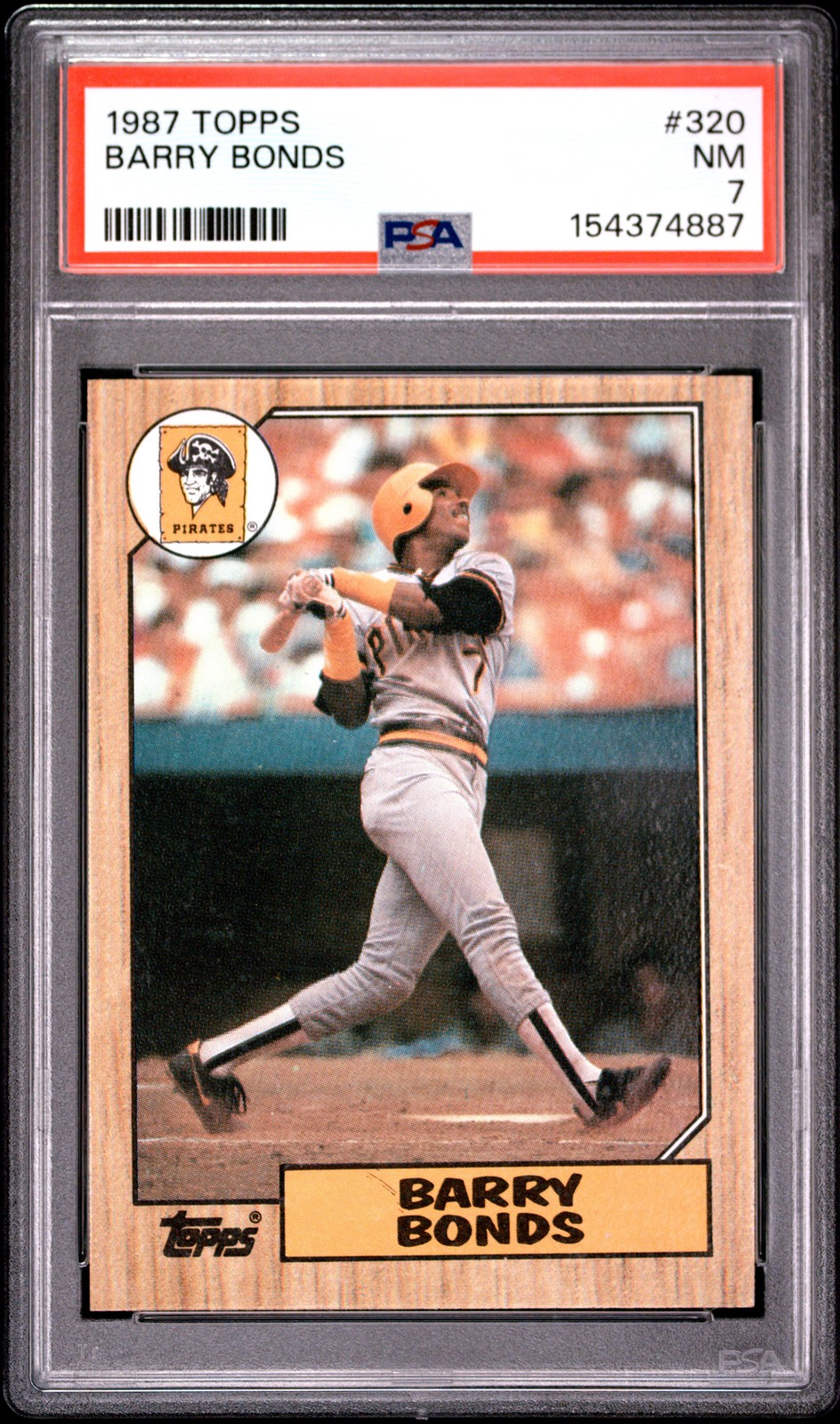 1987 TOPPS #320 BARRY BONDS ROOKIE RC PSA 7