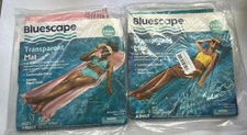 Bluescape 2 Pack Pink /Aqua Transparent Air Mat, Inflatable Pool Float, Adult,