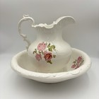 C. P. CS  Porcelain Pitcher and Bowl Wash Basin set Flower Design — photo 1