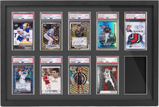 Graded Trading Card Display Case 10 PSA Slabs Sport Football Baseball Wood Frame