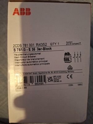 ABB Hauptsicherungsautomat S751/3-e35 SLS-Schalter