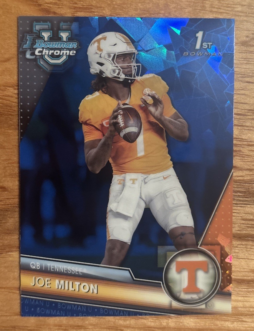 2023 Bowman University Chrome Sapphire Joe Milton #148 1st Rookie Dallas Cowboys