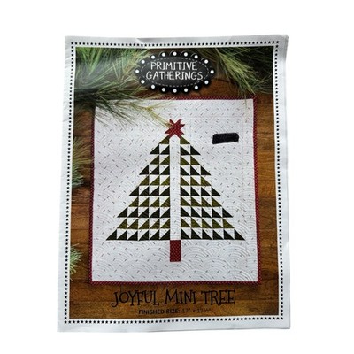 PRIMITIVE GATHERINGS Joyful Mini Tree Quilt Pattern Christmas 17x17.5 