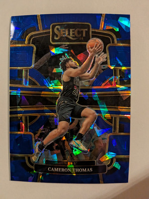 2023-24 Panini Select #6 Cameron Thomas Blue Cracked Ice Prizm
