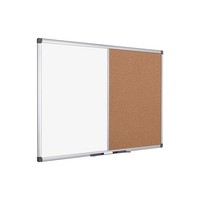 Bi-Office Kombitafel 60X45Cm Magnetisches Whiteboard & Kork-Pinnwand Aluminium