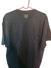 Fruit of the Loom Shirt Mens XL Black Pocket Crewneck Tee Basic Casual Cotton