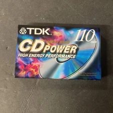 TDK CD Power 110 Minutes High Bias Type II Blank Cassette Tape (NEW & Sealed)