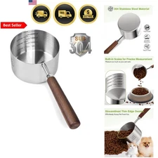 Pet Food Scoop Stainless Steel Measuring Cup Dog Cat Food Portioner