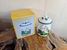 Vintage KMC Calla Lily Cookie Jar Original Box Ceramic Canister Home Decor